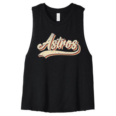 Vintage Astros Name Throwback Retro Apparel Gift Women's Racerback Cropped Tank