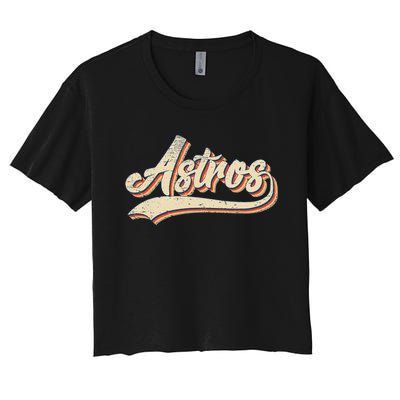 Vintage Astros Name Throwback Retro Apparel Gift Women's Crop Top Tee