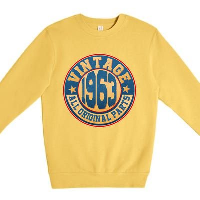 Vintage All Original Parts Emblem Shield 1963 60th Birthday Premium Crewneck Sweatshirt