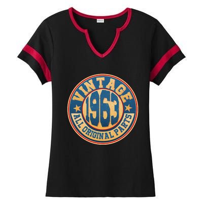 Vintage All Original Parts Emblem Shield 1963 60th Birthday Ladies Halftime Notch Neck Tee