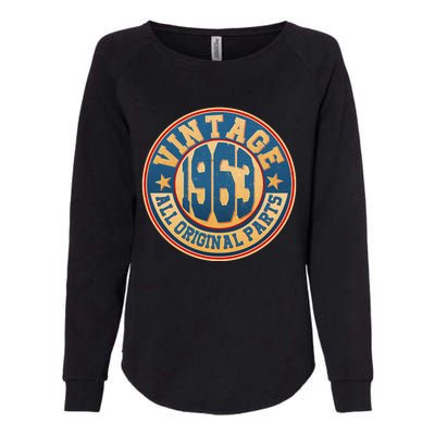 Vintage All Original Parts Emblem Shield 1963 60th Birthday Womens California Wash Sweatshirt