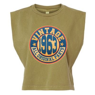 Vintage All Original Parts Emblem Shield 1963 60th Birthday Garment-Dyed Women's Muscle Tee