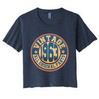 Vintage All Original Parts Emblem Shield 1963 60th Birthday Women's Crop Top Tee