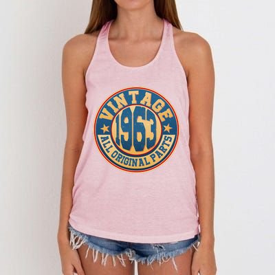 Vintage All Original Parts Emblem Shield 1963 60th Birthday Women's Knotted Racerback Tank