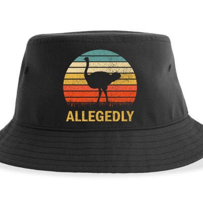 Vintage Allegedly Ostrich Retro Ostrich Lover Gift Sustainable Bucket Hat