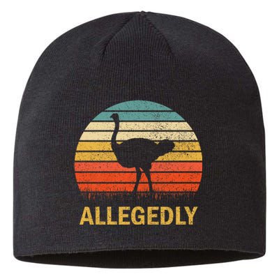 Vintage Allegedly Ostrich Retro Ostrich Lover Gift Sustainable Beanie