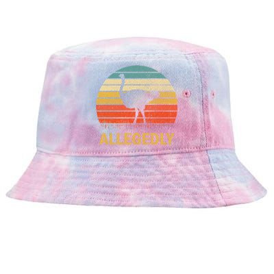 Vintage Allegedly Ostrich Retro Ostrich Lover Gift Tie-Dyed Bucket Hat