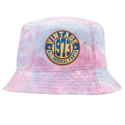 Vintage All Original Parts Emblem Shield 1973 50th Birthday Tie-Dyed Bucket Hat