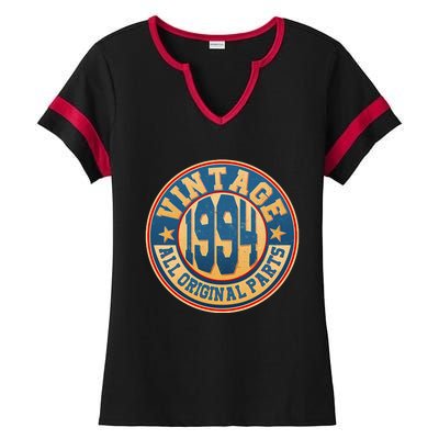 Vintage All Original Parts Emblem Shield 1994 30th Birthday Ladies Halftime Notch Neck Tee