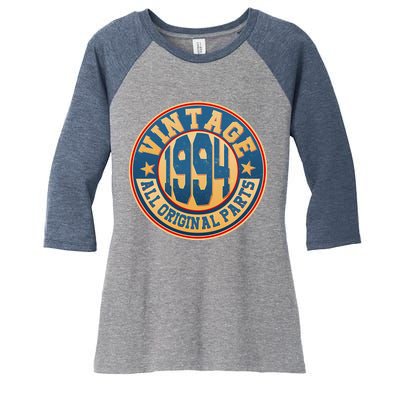 Vintage All Original Parts Emblem Shield 1994 30th Birthday Women's Tri-Blend 3/4-Sleeve Raglan Shirt