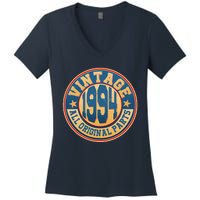 Vintage All Original Parts Emblem Shield 1994 30th Birthday Women's V-Neck T-Shirt