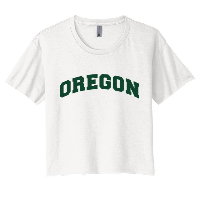 Varsity Arch Oregon Women's Crop Top Tee
