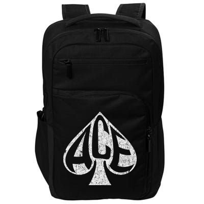 Vintage Ace Of Spades Texas Hold'em Playing Card Impact Tech Backpack