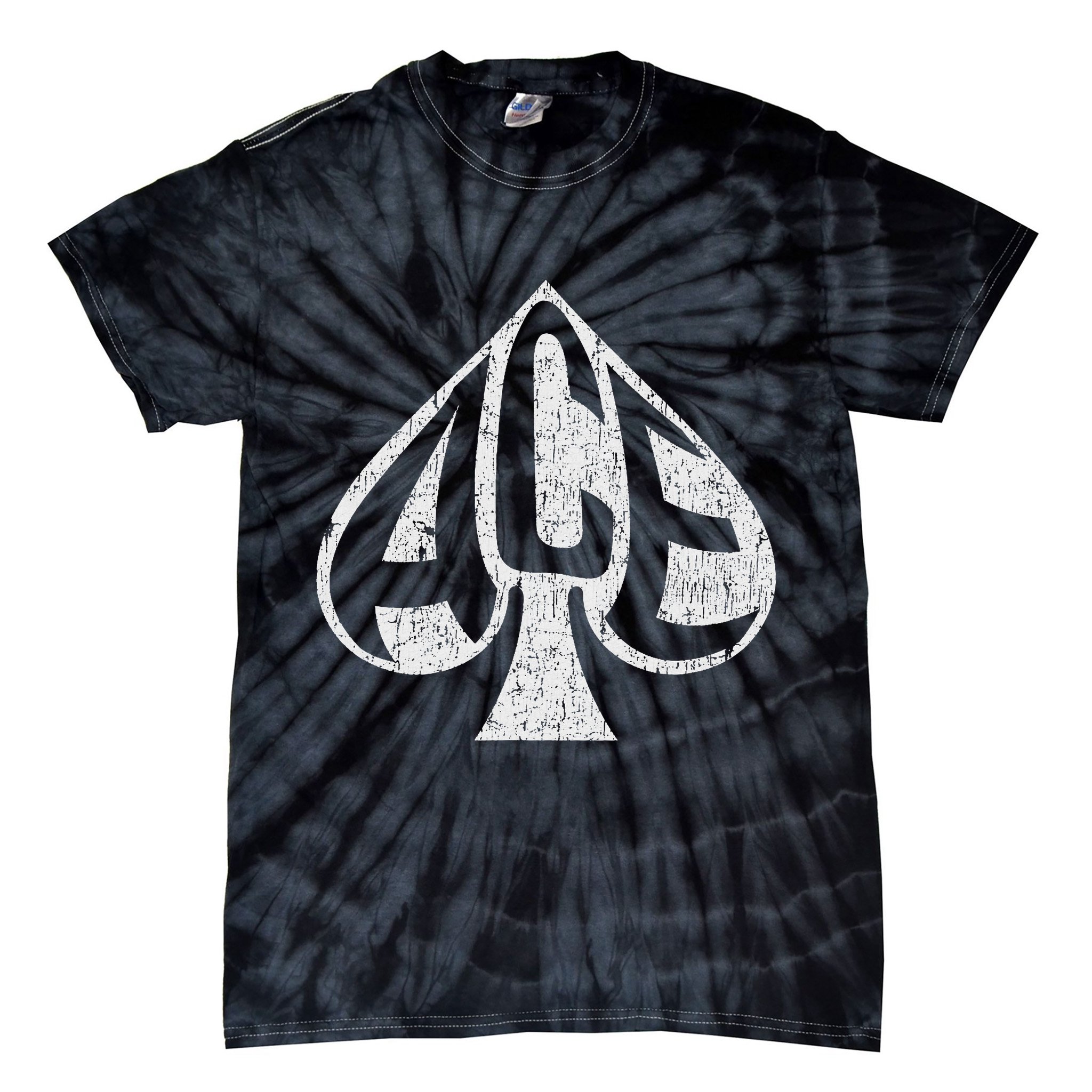 Vintage Ace Of Spades Texas Hold'em Playing Card Tie-Dye T-Shirt