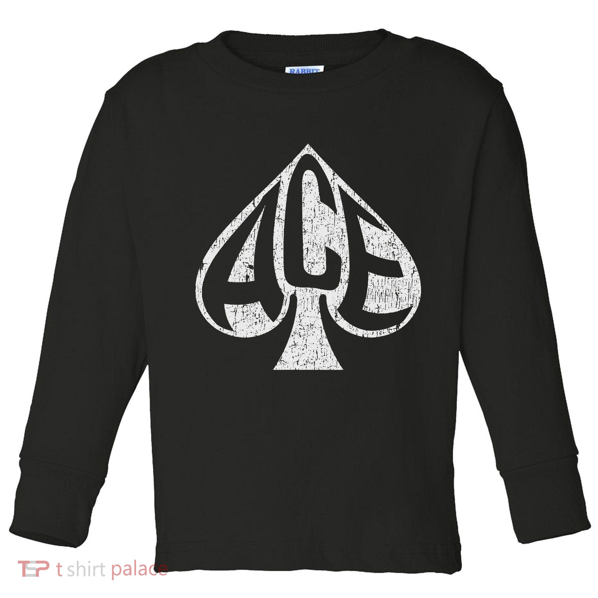Vintage Ace Of Spades Texas Hold'em Playing Card Toddler Long Sleeve Shirt