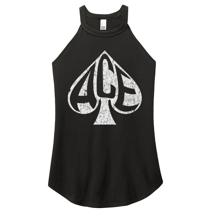 Vintage Ace Of Spades Texas Hold'em Playing Card Women's Perfect Tri Rocker Tank