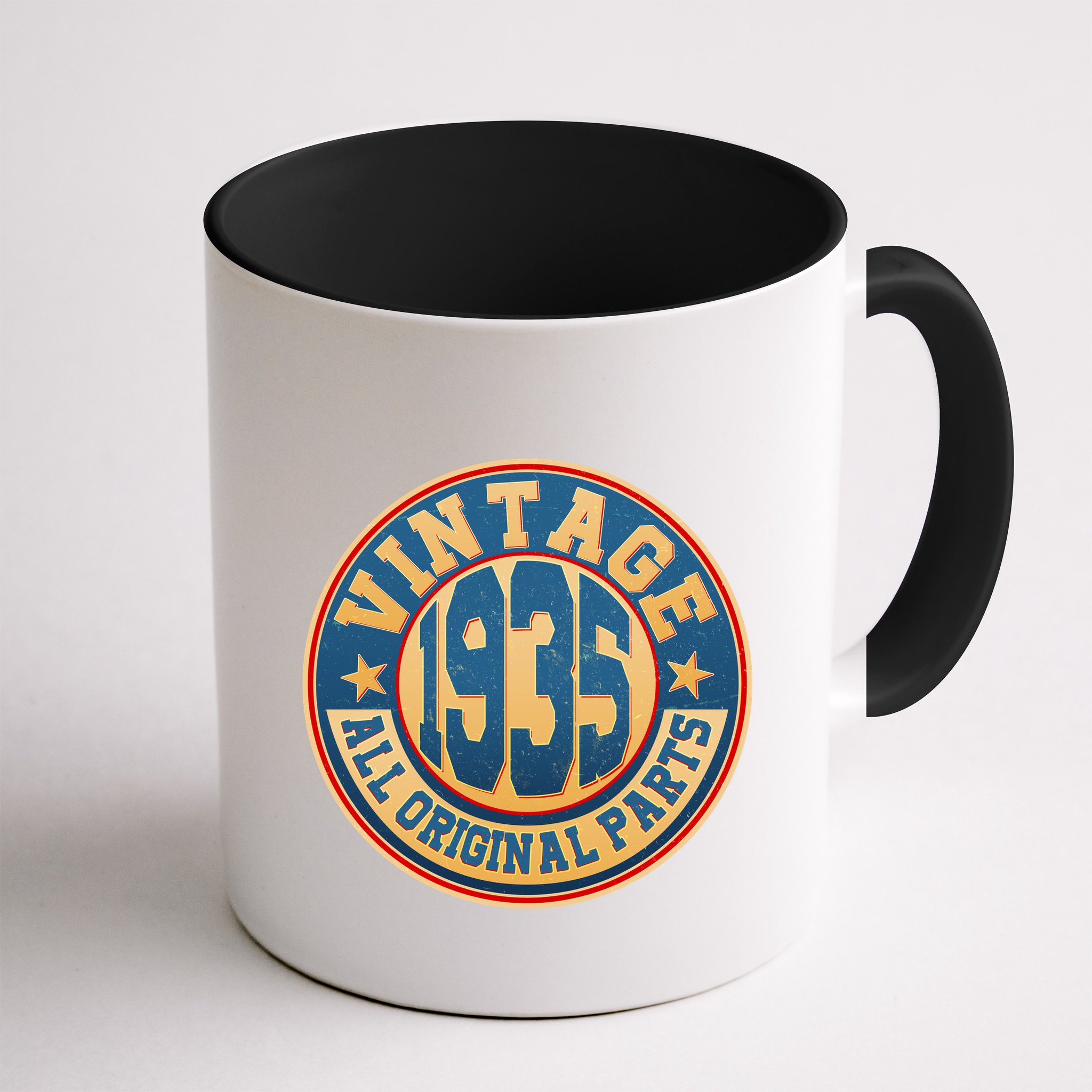 Vintage All Original Parts Emblem Shield 1935 90th Birthday Mug