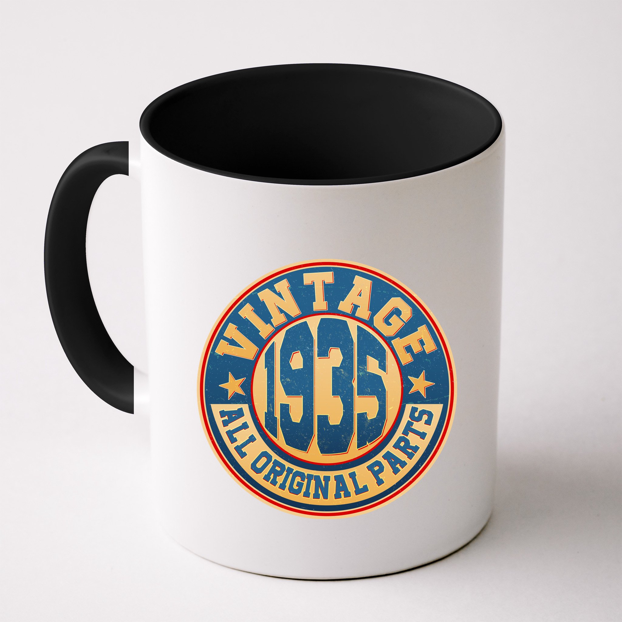 Vintage All Original Parts Emblem Shield 1935 90th Birthday Mug