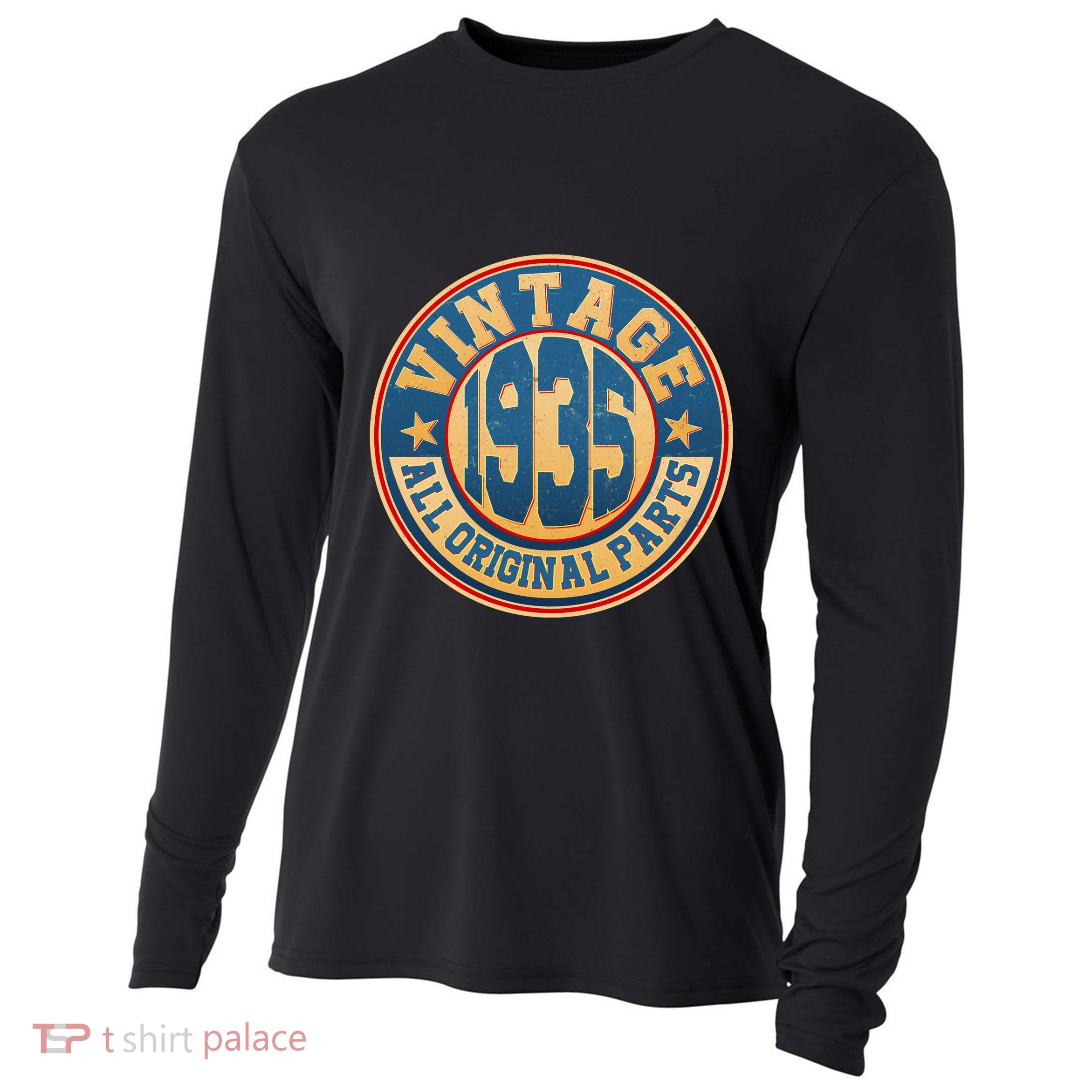 Vintage All Original Parts Emblem Shield 1935 90th Birthday Cooling Performance Long Sleeve Crew