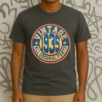 Vintage All Original Parts Emblem Shield 1935 90th Birthday T-Shirt