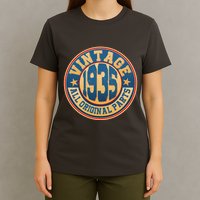 Vintage All Original Parts Emblem Shield 1935 90th Birthday T-Shirt