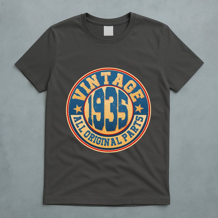 Vintage All Original Parts Emblem Shield 1935 90th Birthday T-Shirt