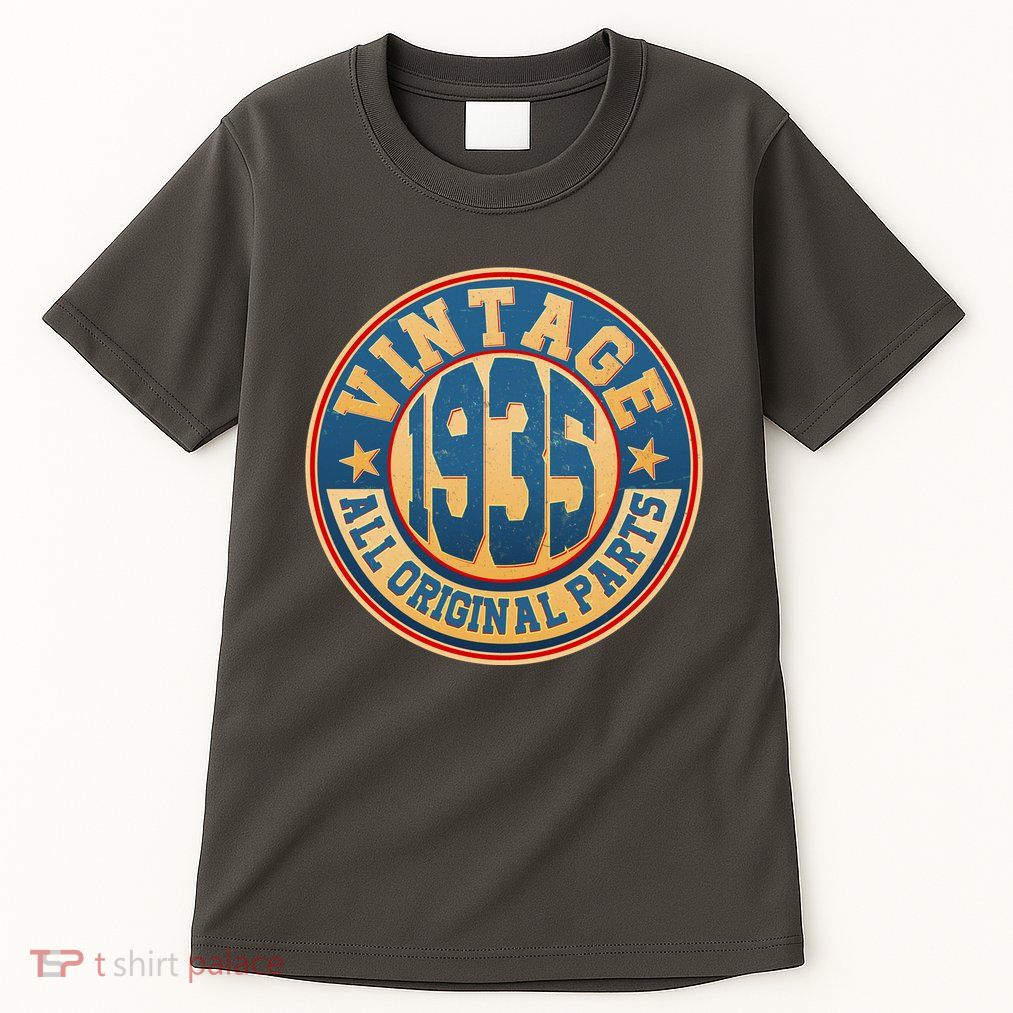 Vintage All Original Parts Emblem Shield 1935 90th Birthday Tall T-Shirt