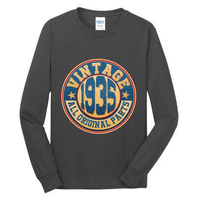Vintage All Original Parts Emblem Shield 1935 90th Birthday Tall Long Sleeve T-Shirt