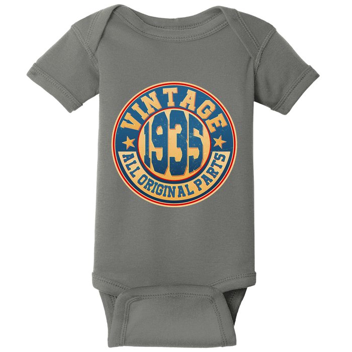 Vintage All Original Parts Emblem Shield 1935 90th Birthday Baby Bodysuit