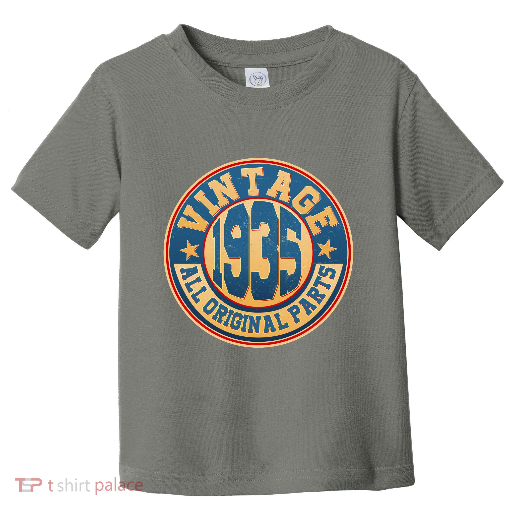 Vintage All Original Parts Emblem Shield 1935 90th Birthday Toddler T-Shirt