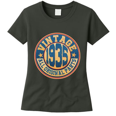 Vintage All Original Parts Emblem Shield 1935 90th Birthday Womens T-Shirt
