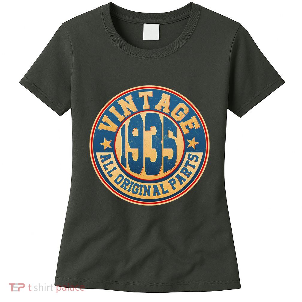 Vintage All Original Parts Emblem Shield 1935 90th Birthday Women's T-Shirt