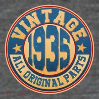 Vintage All Original Parts Emblem Shield 1935 90th Birthday Women's T-Shirt
