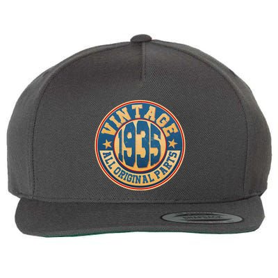 Vintage All Original Parts Emblem Shield 1935 90th Birthday Wool Snapback Cap