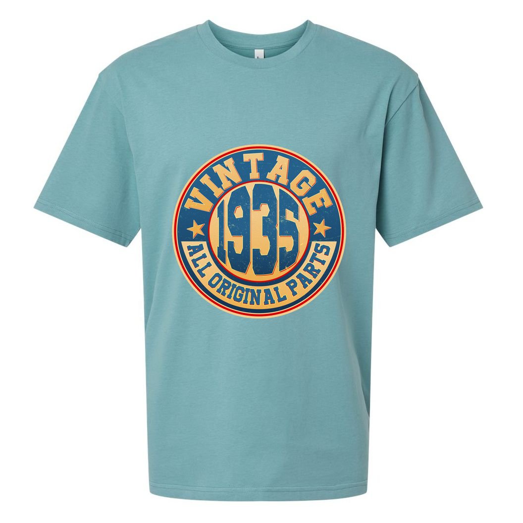 Vintage All Original Parts Emblem Shield 1935 90th Birthday Sueded Cloud Jersey T-Shirt