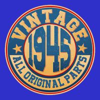Vintage All Original Parts Emblem Shield 1945 80th Birthday Toddler T-Shirt