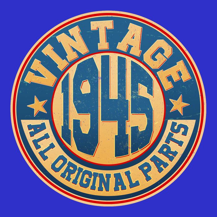 Vintage All Original Parts Emblem Shield 1945 80th Birthday Toddler T-Shirt