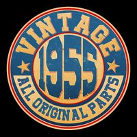 Vintage All Original Parts Emblem Shield 1955 70th Birthday Backpack