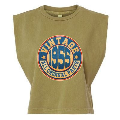 Vintage All Original Parts Emblem Shield 1955 70th Birthday Garment-Dyed Women's Muscle Tee