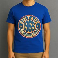 Vintage All Original Parts Emblem Shield 1965 60th Birthday T-Shirt