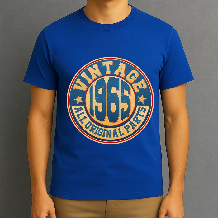 Vintage All Original Parts Emblem Shield 1965 60th Birthday T-Shirt
