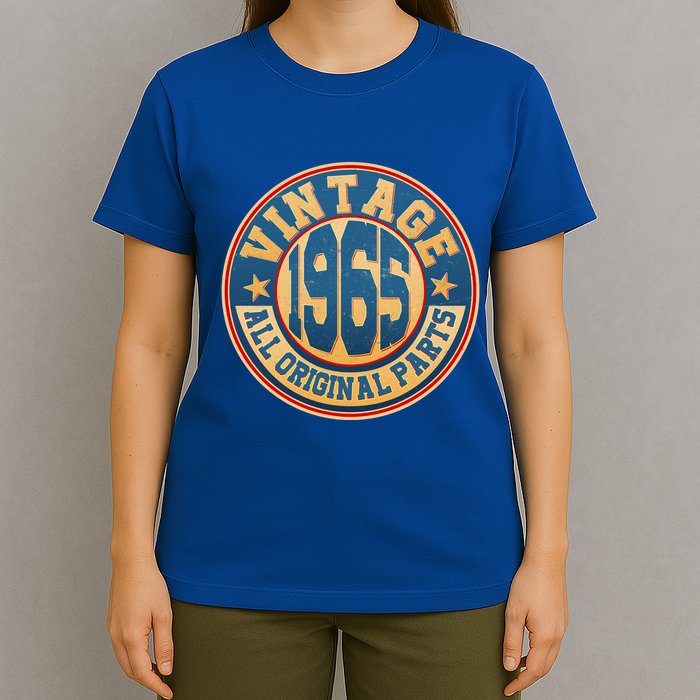 Vintage All Original Parts Emblem Shield 1965 60th Birthday T-Shirt