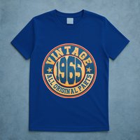 Vintage All Original Parts Emblem Shield 1965 60th Birthday T-Shirt