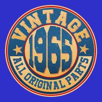 Vintage All Original Parts Emblem Shield 1965 60th Birthday T-Shirt