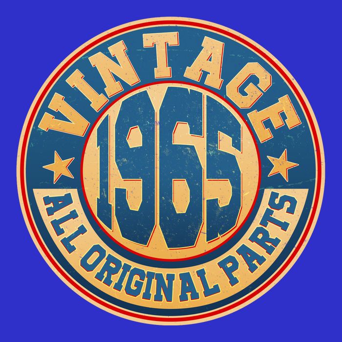 Vintage All Original Parts Emblem Shield 1965 60th Birthday T-Shirt
