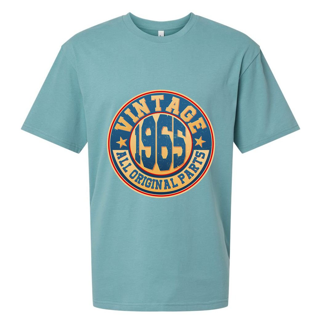 Vintage All Original Parts Emblem Shield 1965 60th Birthday Sueded Cloud Jersey T-Shirt