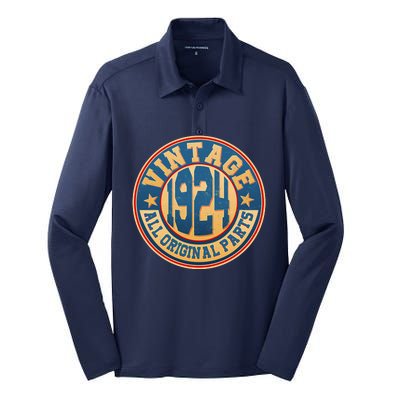 Vintage All Original Parts Emblem Shield 1924 100th Birthday Silk Touch Performance Long Sleeve Polo