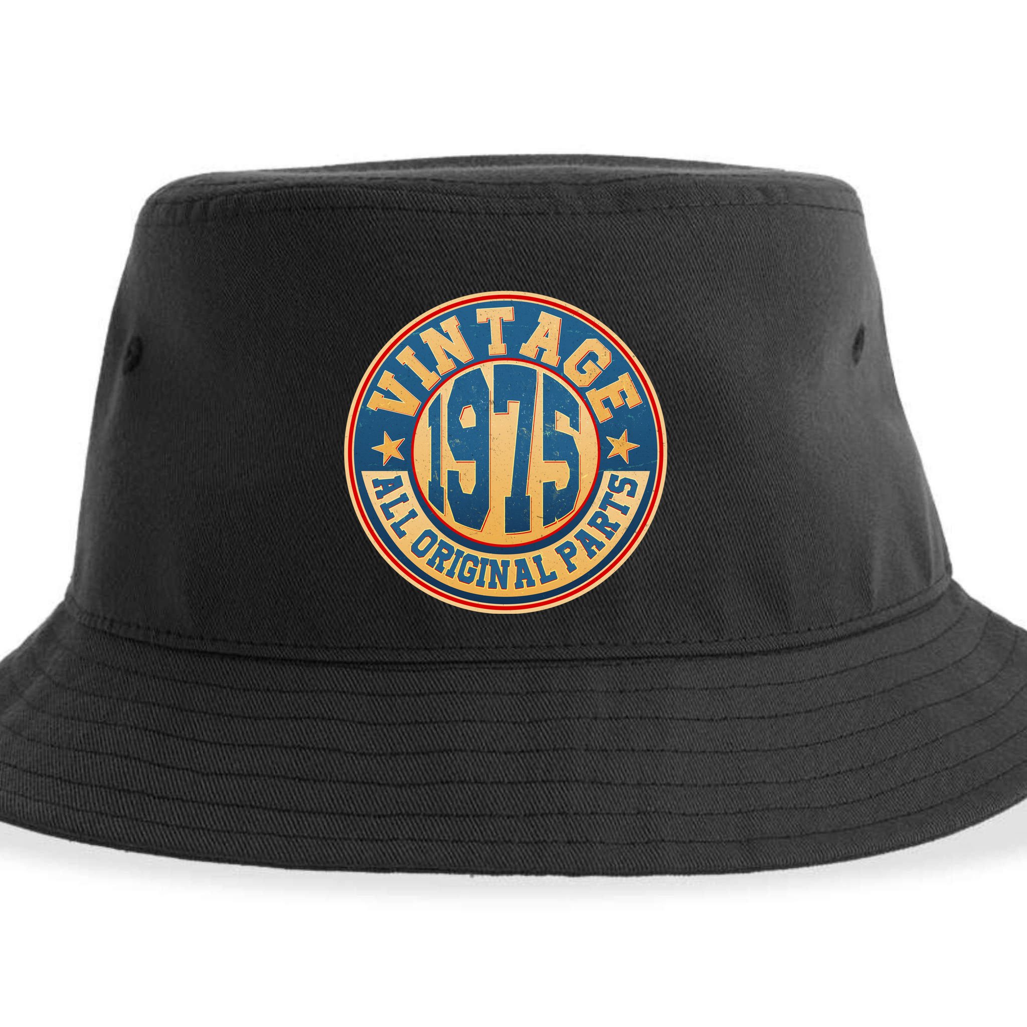 Vintage All Original Parts Emblem Shield 1975 50th Birthday Sustainable Bucket Hat