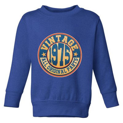 Vintage All Original Parts Emblem Shield 1975 50th Birthday Toddler Sweatshirt