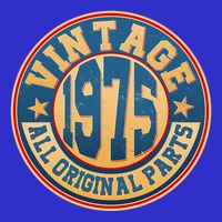 Vintage All Original Parts Emblem Shield 1975 50th Birthday Toddler T-Shirt